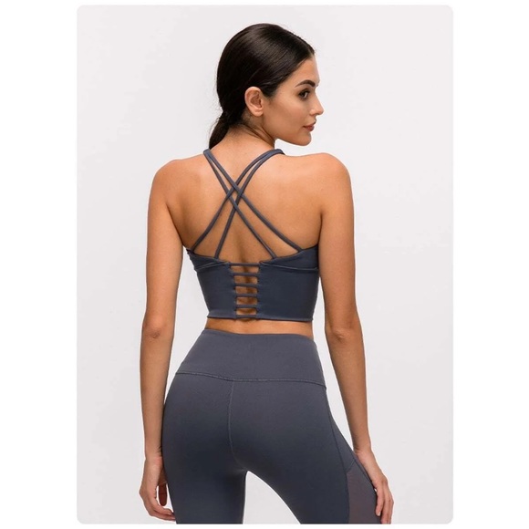 Astoria Grand Other - Astoria Women's Lilac Gray Strappy Sports Bra